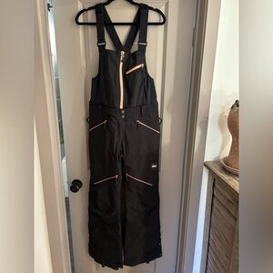 Women's Black and Pink Snow Pants